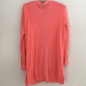 Cynthia Rowley Sweaters - Deep V Button Tunic Cardigan L Sleeve Peach Coral Cynthia Rowley Sweaters - Deep V Button Tunic Cardigan L Sleeve Peach Coral